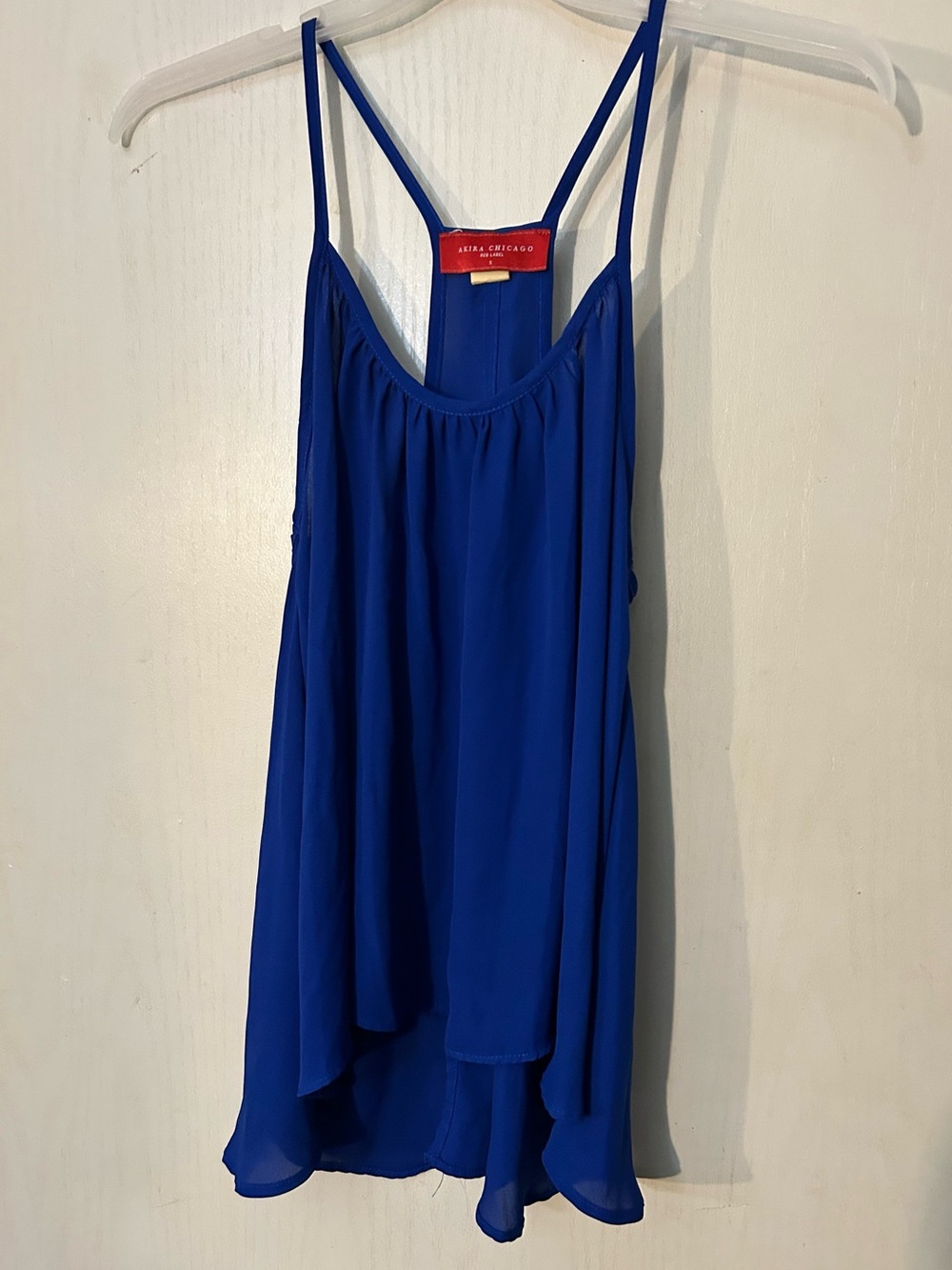 Akira Chicago Red Label Royal Blue Flowy Racerback Tank Top S